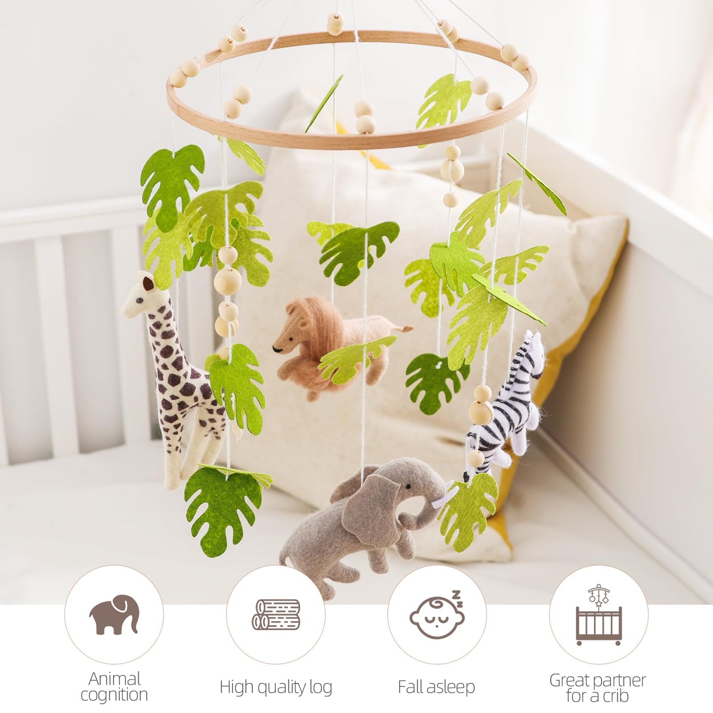 EERKEOD Baby Crib Mobile Bear Nursery Mobile for Boys Girls Teddy Velvet Mobile Nursery Decor for Infant Bedroom Hanging Baby Mobile for Bassinet Newborn Baby Gift（Brown Bear）