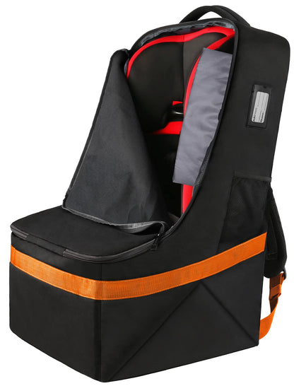YOREPEK Padded Car Seat Travel Bag Backpack for Airplane, Heavy Duty Car Seat Bags for Air Travel, Carseat Cover for Airplane Travel with Shoulder Strap, Car Seats Carrier for Airport, Black