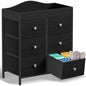 BOLUO Changing Table Dresser with 6 Fabric Drawers, Baby Dresser with Changing Table Top Diaper Changing Station with Storage for Nursery Modern