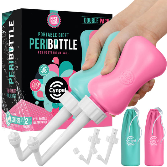 Peri Bottle - Postpartum and Perineal Care - FSA HSA Eligible - Portable Hand Held Travel Bidet Sprayer for Women or Men - Handheld Jet Spray Bottle for Toilet - Pack of 1 - Blue