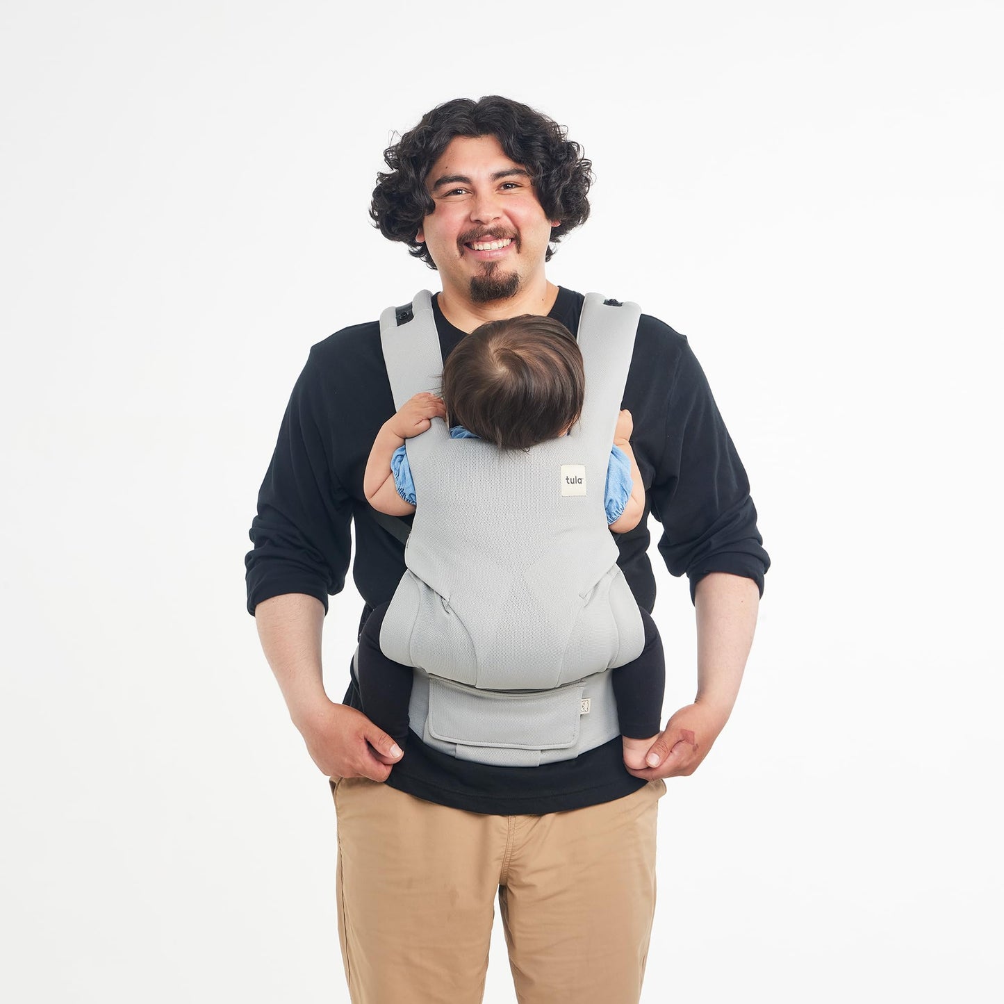 Baby Tula Explore Linen Baby Carrier 7 – 45 lb, Adjustable Newborn to Toddler Carrier, Multiple Ergonomic Positions Front and Back, Breathable and [Natural – Explore + Linen, Ash
