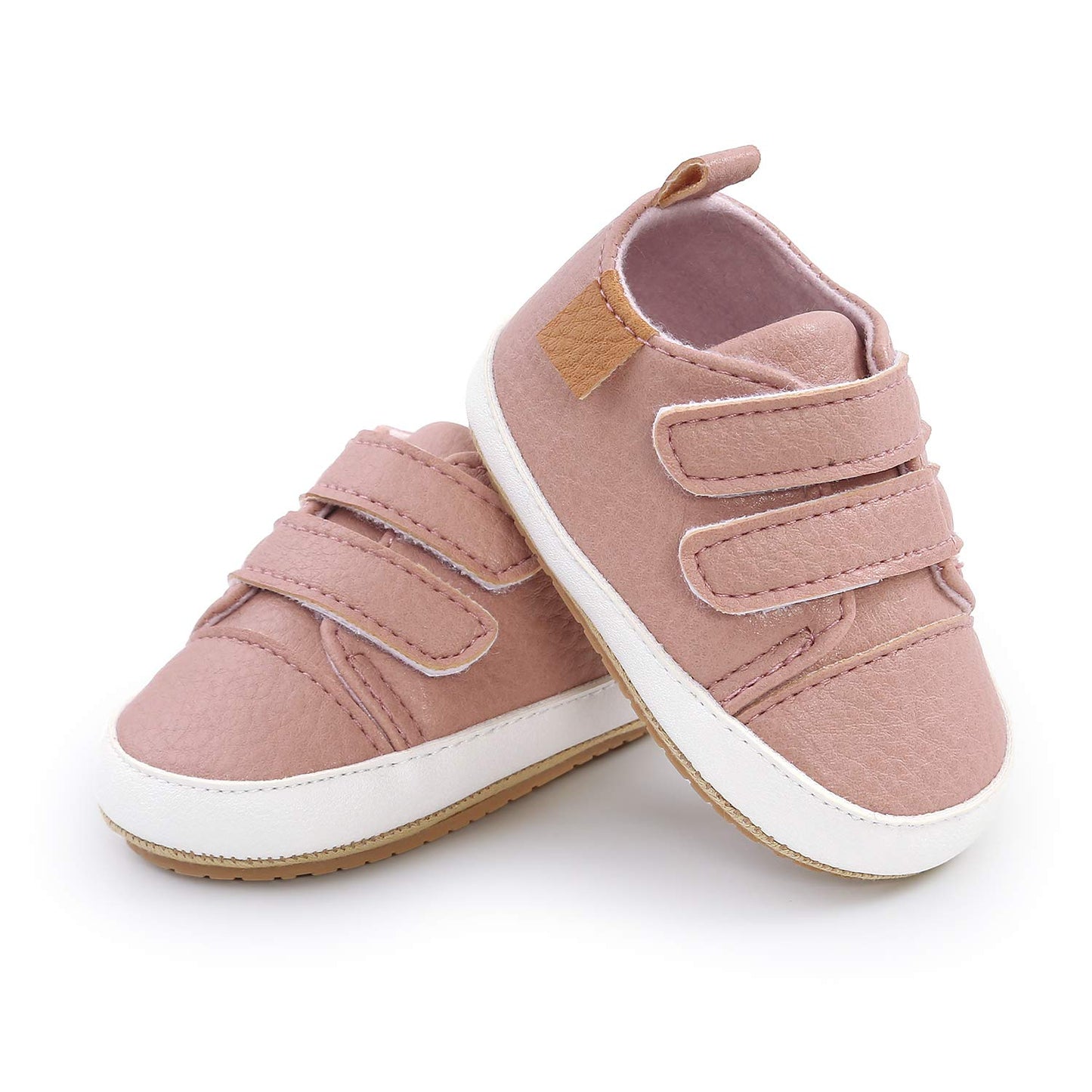Baby Boys Girls Shoes Non-Slip Rubber Sole High-Top PU Leather Sneakers Infant First Walking Shoes Toddler Crib Shoes Newborn Loafers Flats.