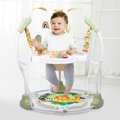 Baby Activity Center, 3-in-1 Baby Jumper, Infant Activity Center with 360° Rotating Seat, Music, Lights, 3 Adjustable Heights, Infant Activity Jumper for 6+ Months JP2401