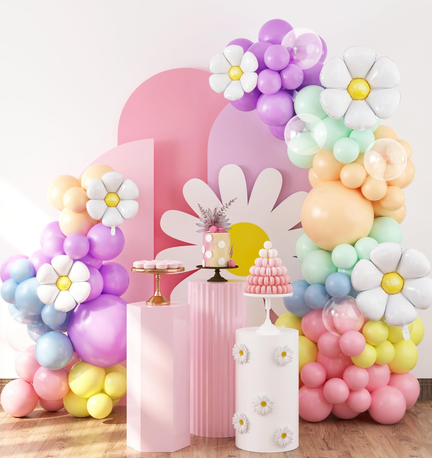 HOUSE OF PARTY 140PCS Pastel Rainbow Balloon Arch Garland Kit - Balloon Arch Kit-Birthday Balloons, Globos para Decoracion de Fiestas | Ideal for valentines day Baby Shower Party Decorations