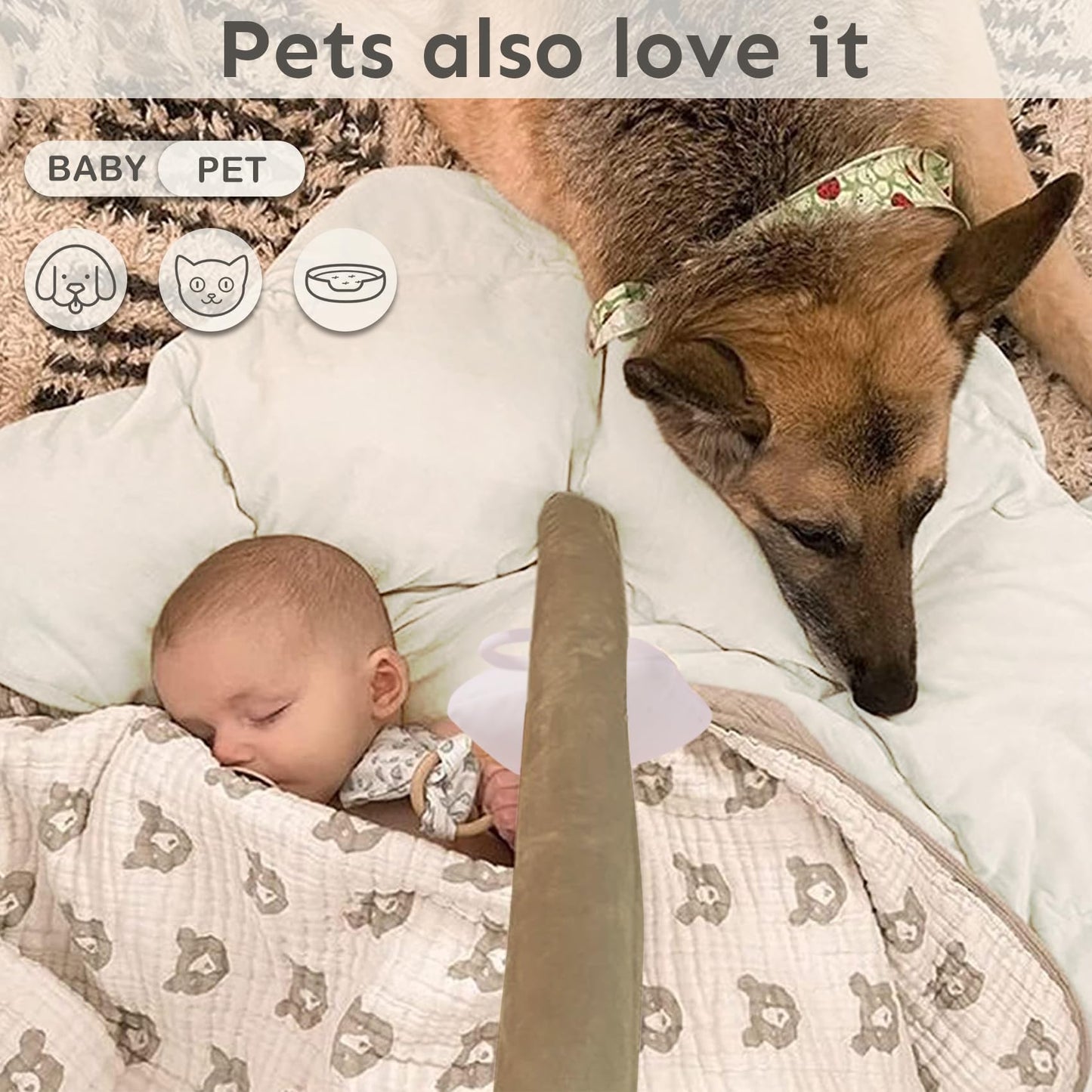 5-in-1 Thick & Plush Baby Play Gym, Baby Play Mats for Floor, Tummy Time Mat with 6 Toys, Cat Bed, Dog Bed, Convertible Stage-Based Developmental from Baby to Toddler, Ball Pit, Pet Cushion Cloudico