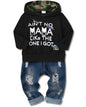 WESIDOM Baby Boy Clothes, Long Sleeve Printing Hoodie With Jeans Pants Outfits Set