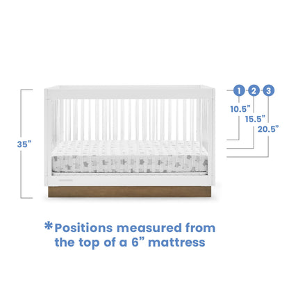 Delta Children James Acrylic 4-in-1 Convertible Crib - Greenguard Gold Certified, Midnight Grey/Acorn