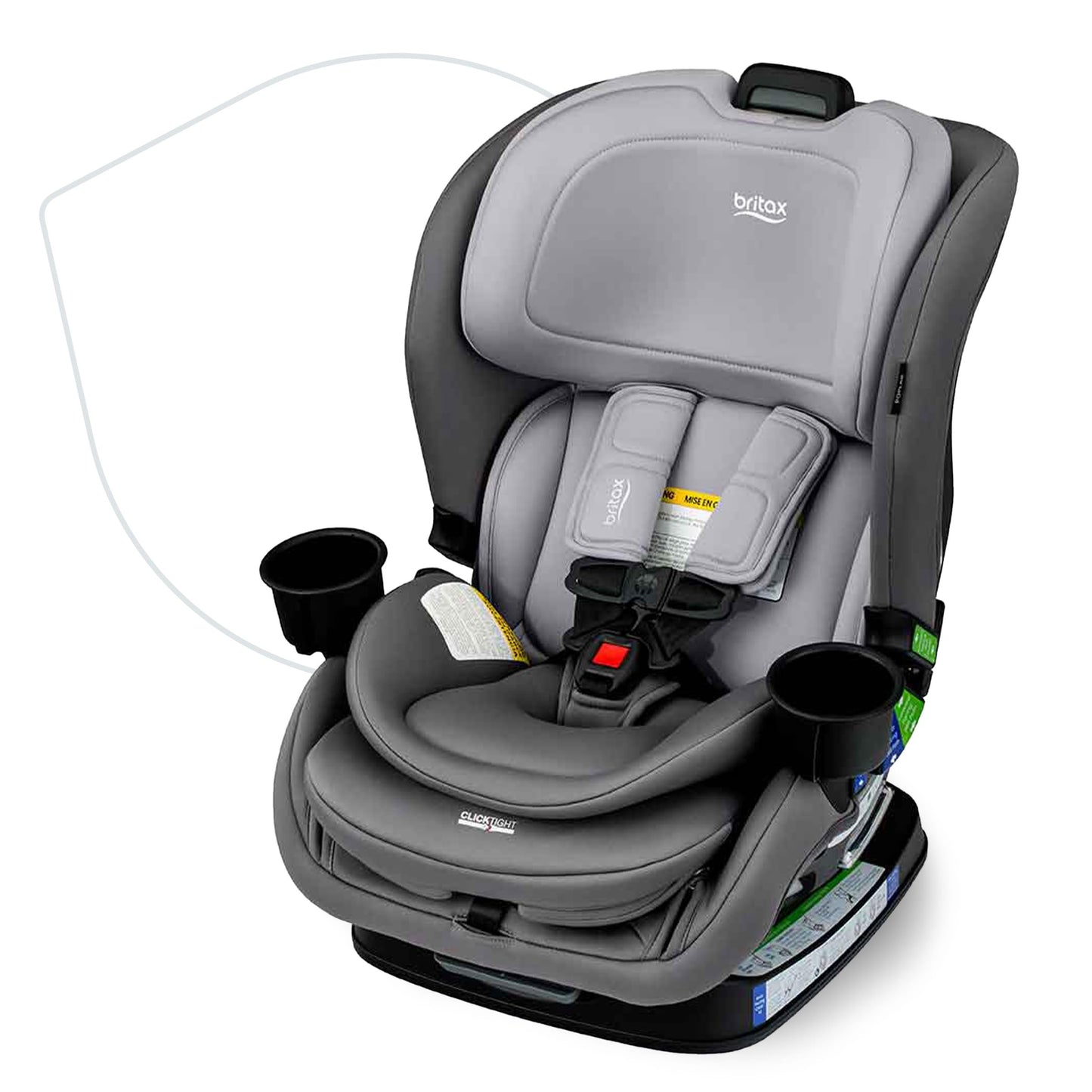 Britax Poplar S Convertible Car Seat, 2-in-1 Car Seat with Slim 17-Inch Design, ClickTight Technology, Arctic Onyx