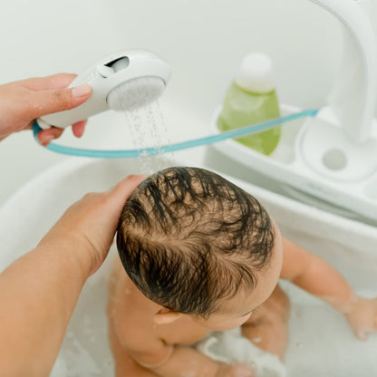 The First Years Rain Shower Baby Bath Tub Set - Includes Convertible Bath Tub and Sling with Soothing Spray - Baby Bath Seat and Spa for Newborn to Toddler - Baby Bath Essentials