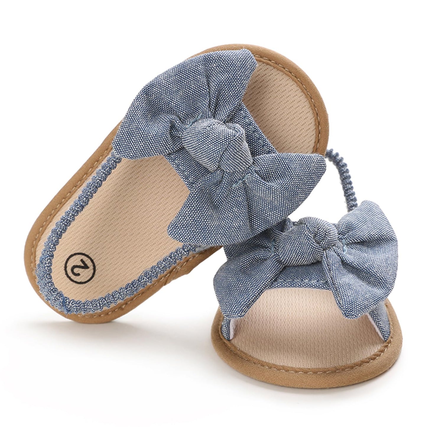 Baby Girls Bow Knot Sandals Flat Non-Slip Patchwork Princess Shoes Infant First Walking Slipper Shoes Beach Sandals