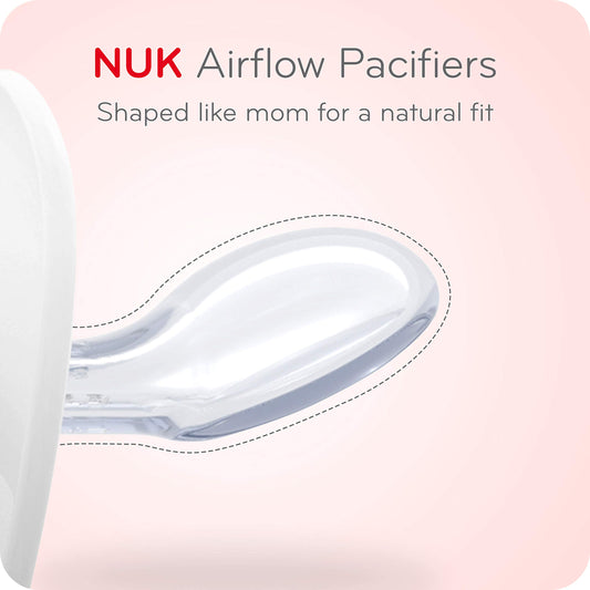 NUK Airflow Orthodontic Pacifier, Girl, 6-18 Months, 2 Count (Pack of 1)