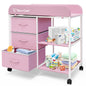 G TALECO GEAR Baby Changing Table, Portable Changing Table, Diaper Changing Station with Waterproof Pad, Changing Table Dresser with 3 Storage Baskets, Mobile Nursery Organizer for Newborn Essentials