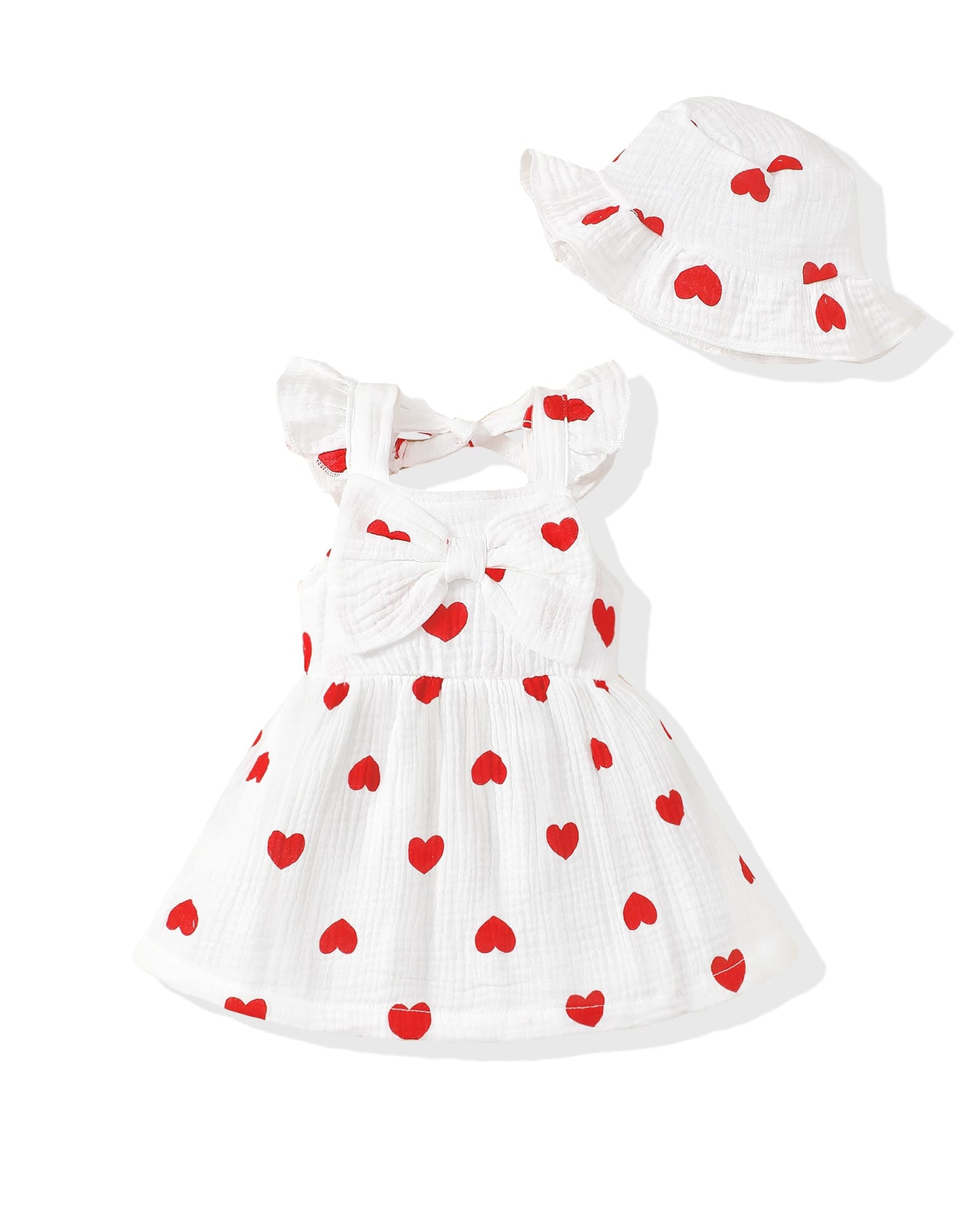 Renotemy Infant Baby Girl Dresses Toddler Girl Clothes Summer Cotton Linen Boho Smocked Sundress Gift for Girls with Hat