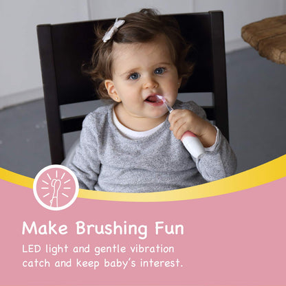 Papablic BabyHandy 2-Stage Baby Sonic Electric Toothbrush for Babies and Toddlers Ages 0-3 Years