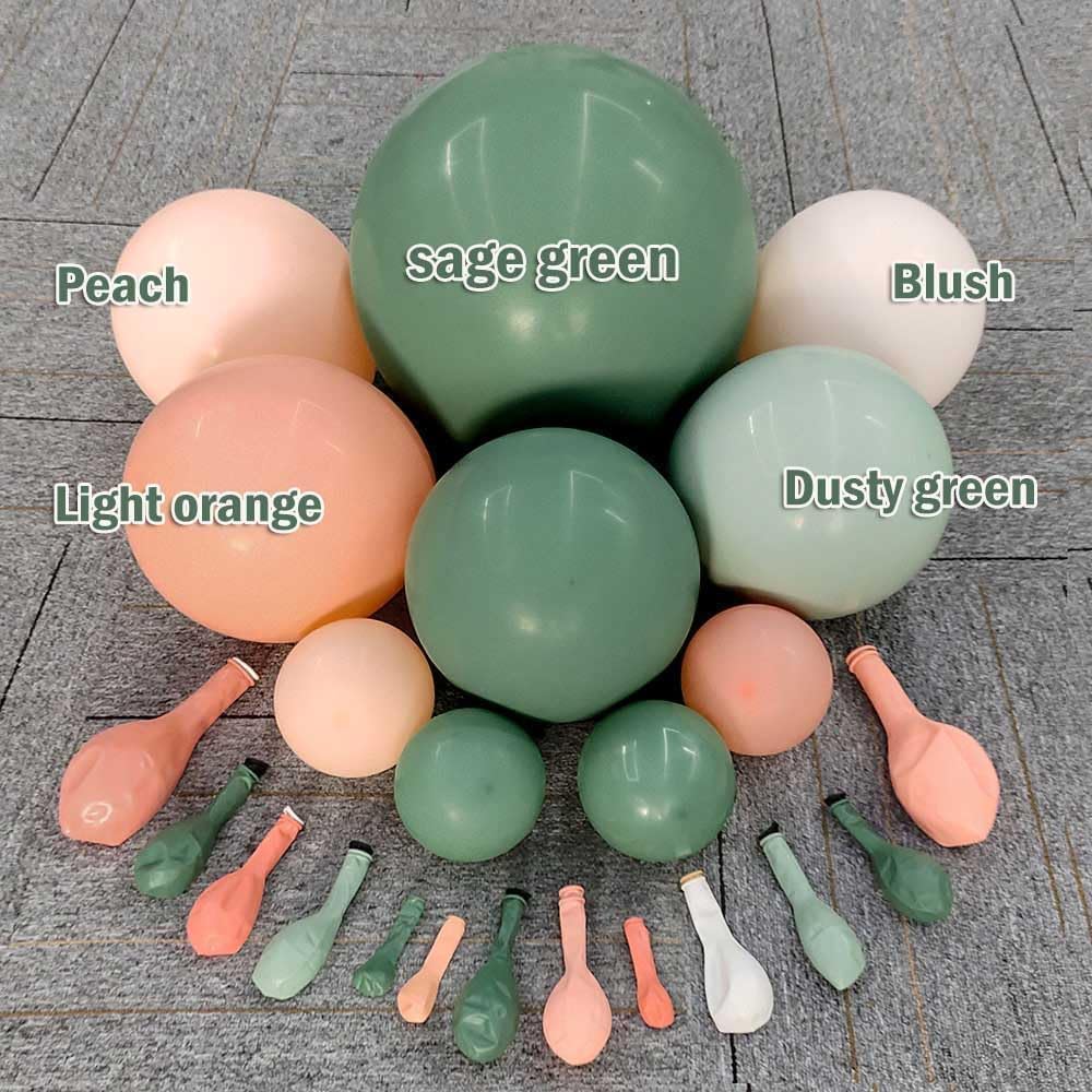 Pink Blue Green Balloon Garland Double Stuffed Dusty Light Green Baby Blue Blush Mauve Latex Pastel Balloon Arch Kit for Boho Baby Shower Gender Reveal Bear Birthday Floral Party Decoration