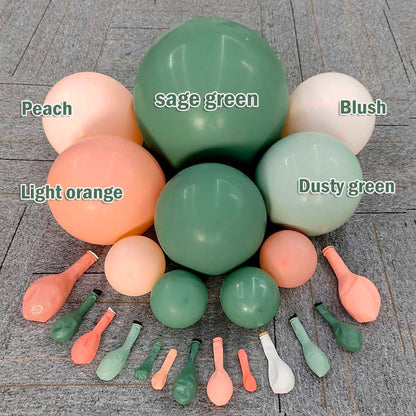 Pink Blue Green Balloon Garland Double Stuffed Dusty Light Green Baby Blue Blush Mauve Latex Pastel Balloon Arch Kit for Boho Baby Shower Gender Reveal Bear Birthday Floral Party Decoration