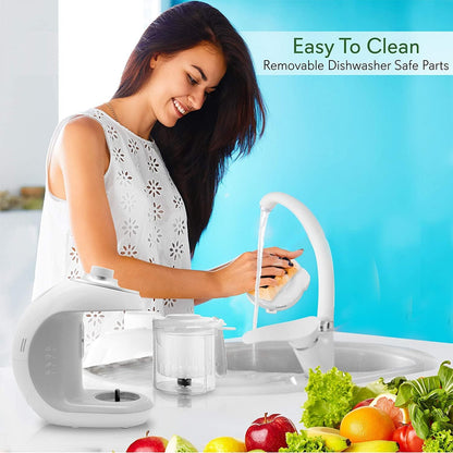 NutriChef Baby Food Maker | 2-in-1 Steam Cooker & Puree Blender | Adjustable Steam Timer | Blend Organic Food for Babies, Infants & Toddlers | Includes Dishwasher Safe Steam Basket & Bowl