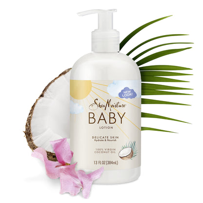 SheaMoisture Baby Lotion for Baby Skin 100% Virgin Coconut Oil, Clear Skin Moisturizer 8 oz