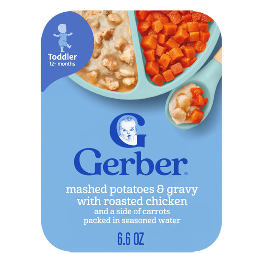 Gerber Meal Time for Toddlers Mashed Potatoes and Gravy with Roasted Chicken With Carrots, 6.6 Oz
