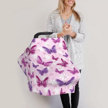 Cute Butterfly Baby Stuff Car Seat Covers Baby Multi-Use Car Seat Canopy Carrier Cover, Breathable Breastfeeding Cover Boys & Girls