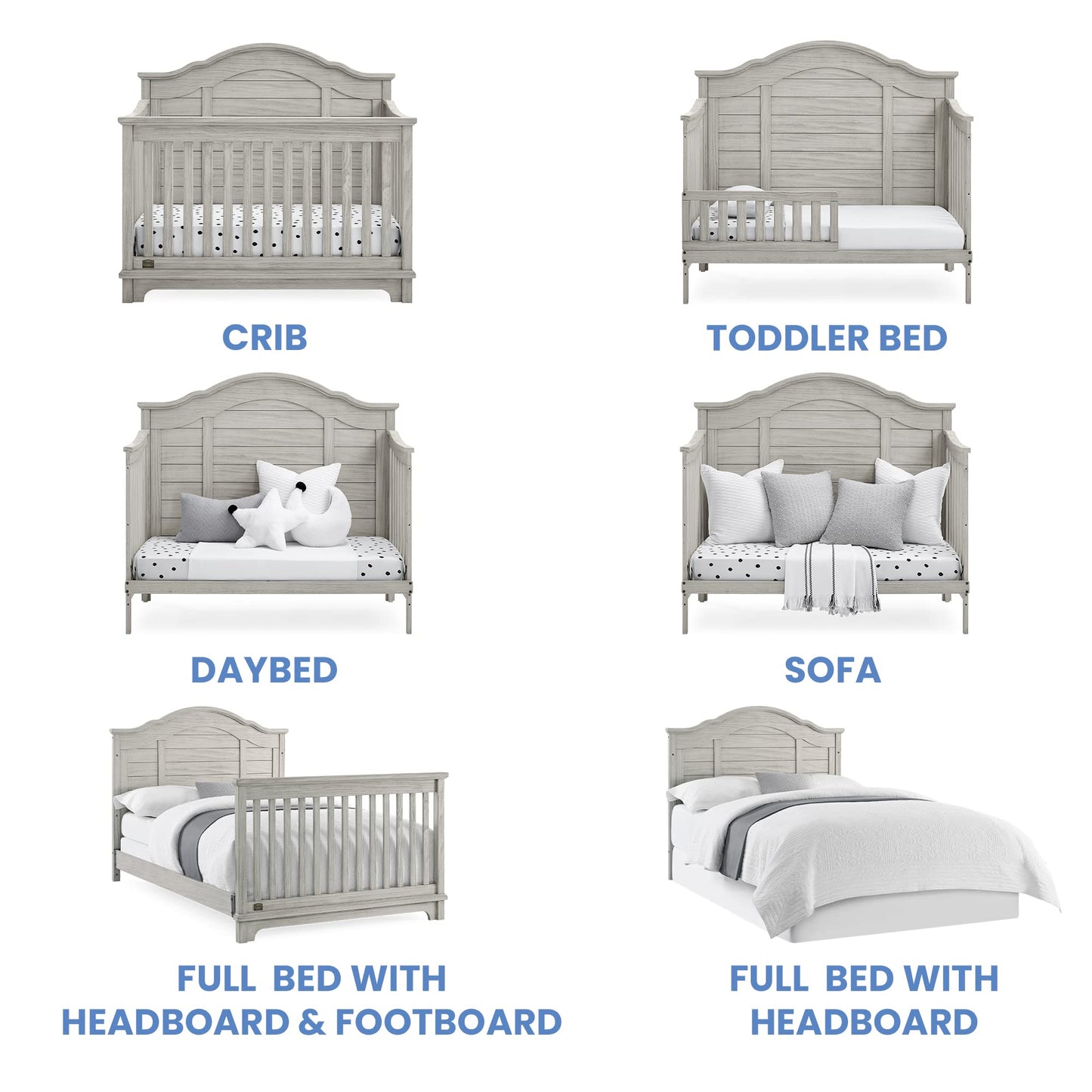 Delta Children Simmons Kids Asher 6-in-1 Convertible Crib with Toddler Rail, Aged Oak