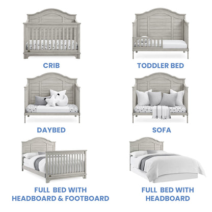 Delta Children Simmons Kids Asher 6-in-1 Convertible Crib with Toddler Rail, Aged Oak