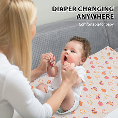 Vegan Leather Baby Changing Mat - Wipeable Portable Changing Pad, Foldable Travel Changing Mat for Baby, Newborns Toddlers Shower Gifts (Flower,20"*28")