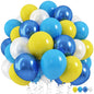 Dusty Blue Balloon Set, 60Pcs 12 Inch Slate Baby Blue White Sand Latex Balloon with Metallic Confetti Champagne Gold Helium Balloons for Birthday Party Baby Bridal Shower Boho Decortaions Supplies