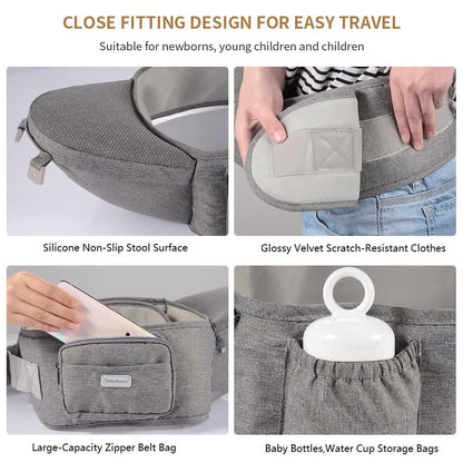 6-in-1 Baby Carrier - Newborn to Toddler, Hip Seat Lumbar Support, 7-41 lbs, All Seasons & Positions, Adjustable Size for Shopping, Hiking, Travelling