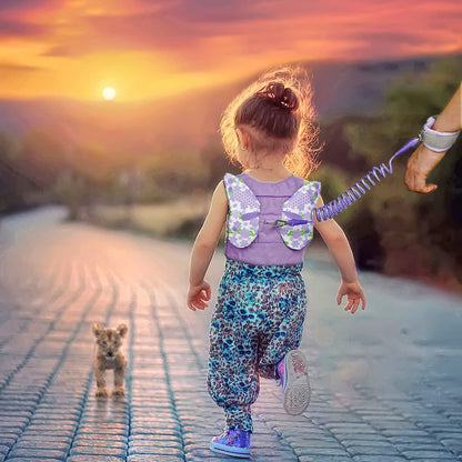 Toddlers Leash + Anti Lost Wrist Link Child Kids Safety Harness Kids Walking Wristband Assistant Strap Belt for Girl Pink Christmas Gift