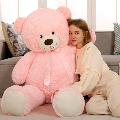 Tezituor 59" Gaint Teddy Bear Stuffed Animal,5ft Life Size Big Teddy Bears,Light Brown Cute Soft Plush Toy,Gifts for Kids Girls Boys Girlfriend Valentine,Christmas,Birthday,Baby Shower,Wedding Party