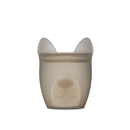 Zip Top Reusable 100% Silicone Baby + Kid Snack Containers - The only containers that stand up, stay open and zip shut! No Lids! Made in the USA - Teal Bear