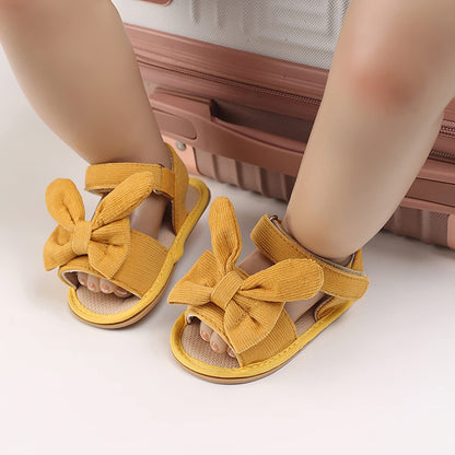 SOFMUO Baby Girls Sandals Premium Soft Sole Infant Indoor Flat Newborn Slippers Lightweight Comfort Toddler Summer Princess Dress Shoes