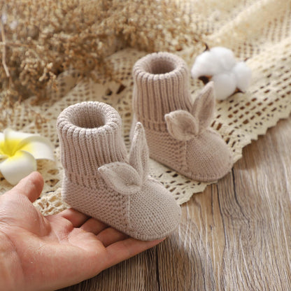 Baby Booties Newborn First Walkers Soft Knit Boots Warm Knitted Crib Shoes for Boy Girl Crochet Infant Sock