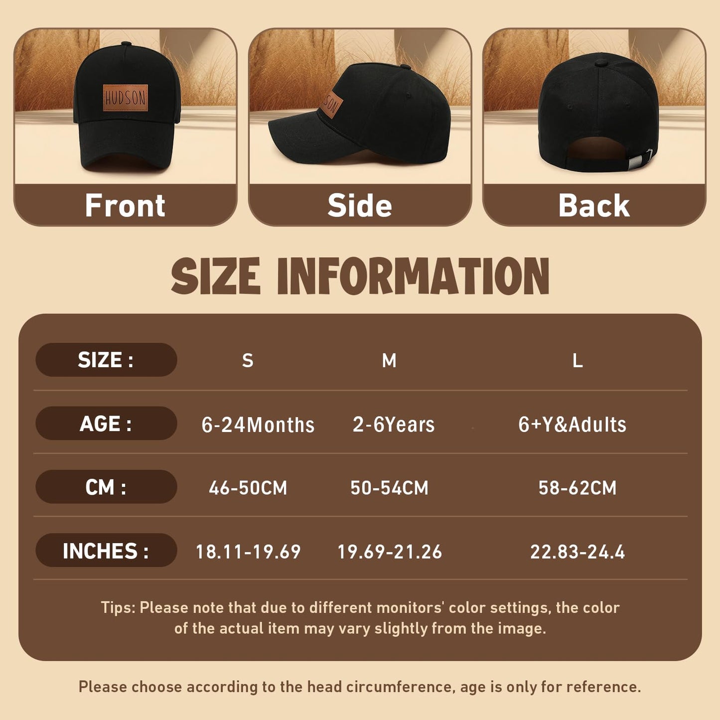 Personalized Baby Baseball Cap Toddler Baseball Hat for Boys & Girls - Infant Sun Hat