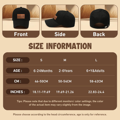 Personalized Baby Baseball Cap Toddler Baseball Hat for Boys & Girls - Infant Sun Hat