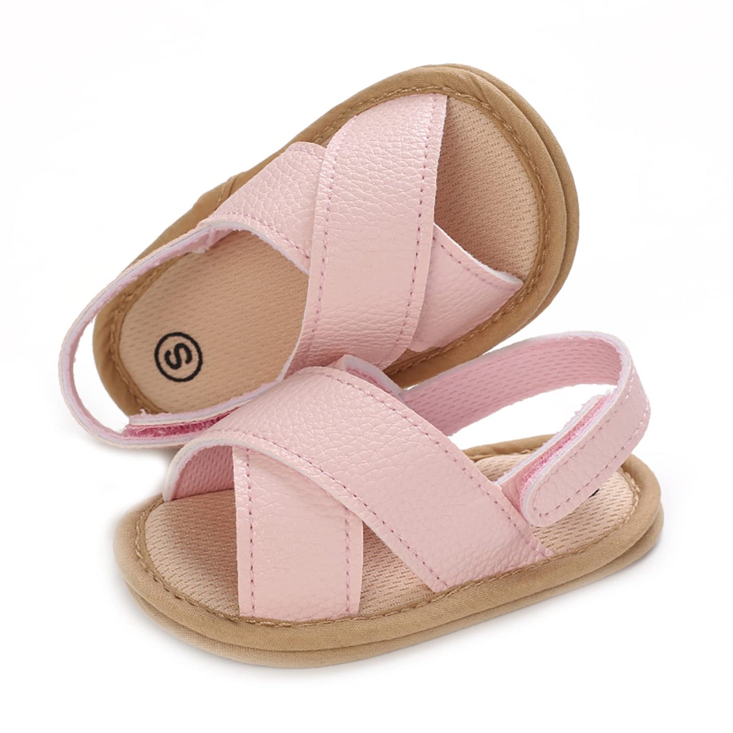 SOFMUO Baby Girls Sandals Premium Soft Sole Infant Indoor Flat Newborn Slippers Lightweight Comfort Toddler Summer Princess Dress Shoes