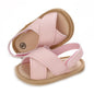SOFMUO Baby Girls Sandals Premium Soft Sole Infant Indoor Flat Newborn Slippers Lightweight Comfort Toddler Summer Princess Dress Shoes