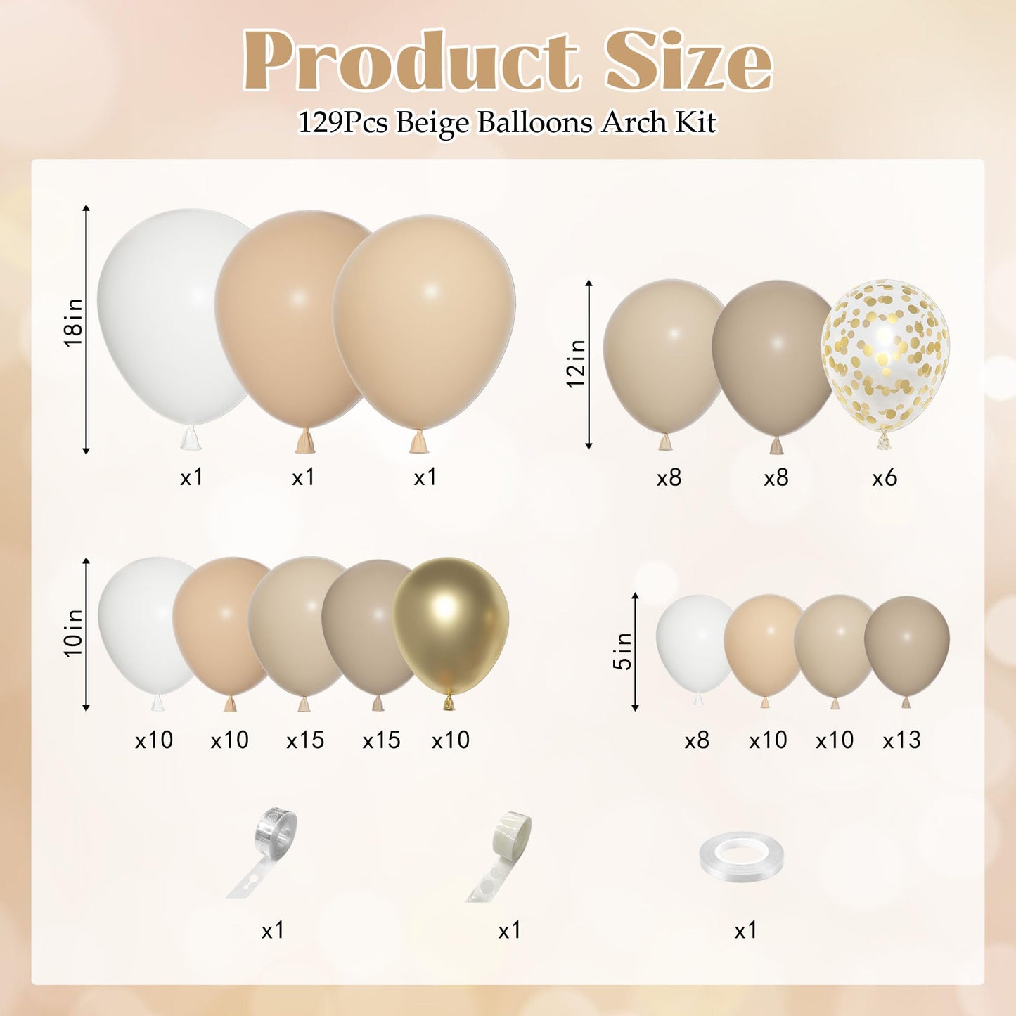Ouddy Party Dusty Pink Balloons Arch Garland Kit, Different Sizes 18 12 10 5 Inch Boho Pink White Sand Latex Metallic Confetti Balloon for Girl Baby Shower Mothers Day Birthday Party Decorations