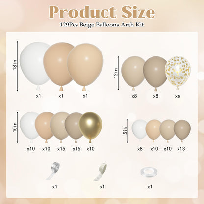 Ouddy Party Dusty Pink Balloons Arch Garland Kit, Different Sizes 18 12 10 5 Inch Boho Pink White Sand Latex Metallic Confetti Balloon for Girl Baby Shower Mothers Day Birthday Party Decorations