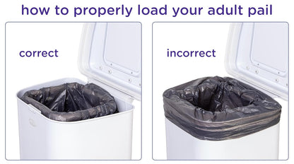 Ubbi Adult Diaper Pail, Steel Odor Locking, No Special Bag Required, Awards-Winning, Modern Design, White