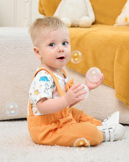 SANMIO Baby Boy Clothes 0-18 Months Newborn Outfits Short Sleeve Romper Top and Suspender Pants Baby Boy Summer Clothing 2Pcs