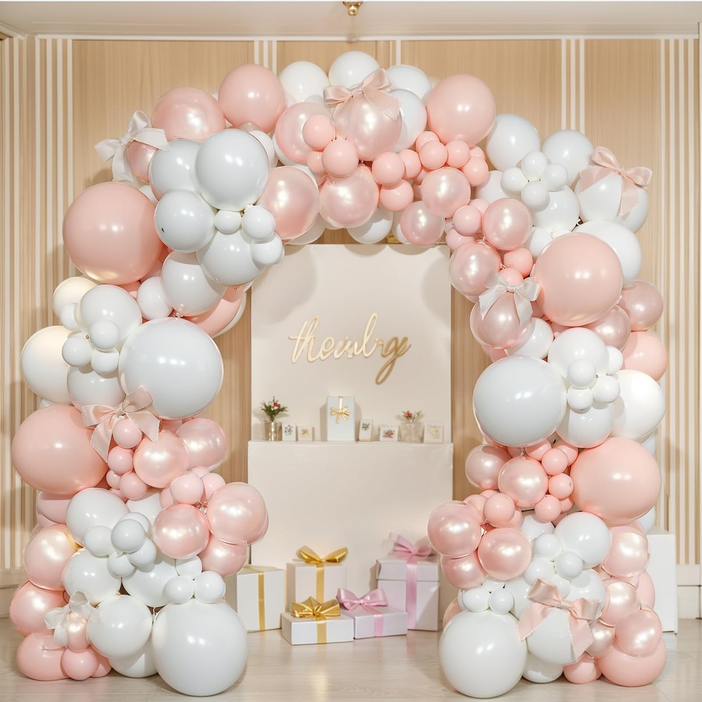 Black And White Balloon Arch Kit, Double Stuffed White And Black Balloons Garland Pearl White Sand Black Latex Balloons Different Size for Wedding Coquette Birthday Party Decorations