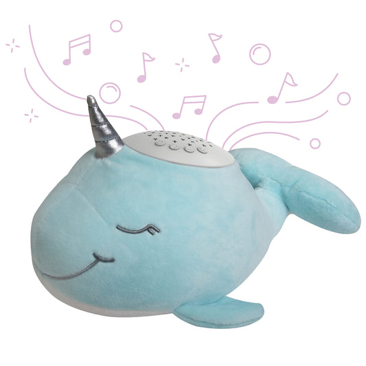 PureBaby Sound Sleepers Portable Sound Machine & Star Projector - Plush Sleep Aid for Baby and Toddlers with Soothing Night Light Display, 10 Lullabies, White Noise, and Heartbeat Sounds (Unicorn)