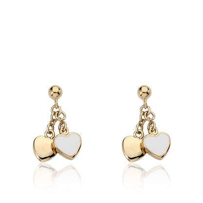 Kids Earring - 14k Gold-Plated Double Dangle Earring - Surgical Steel Post For Sensitive Ears