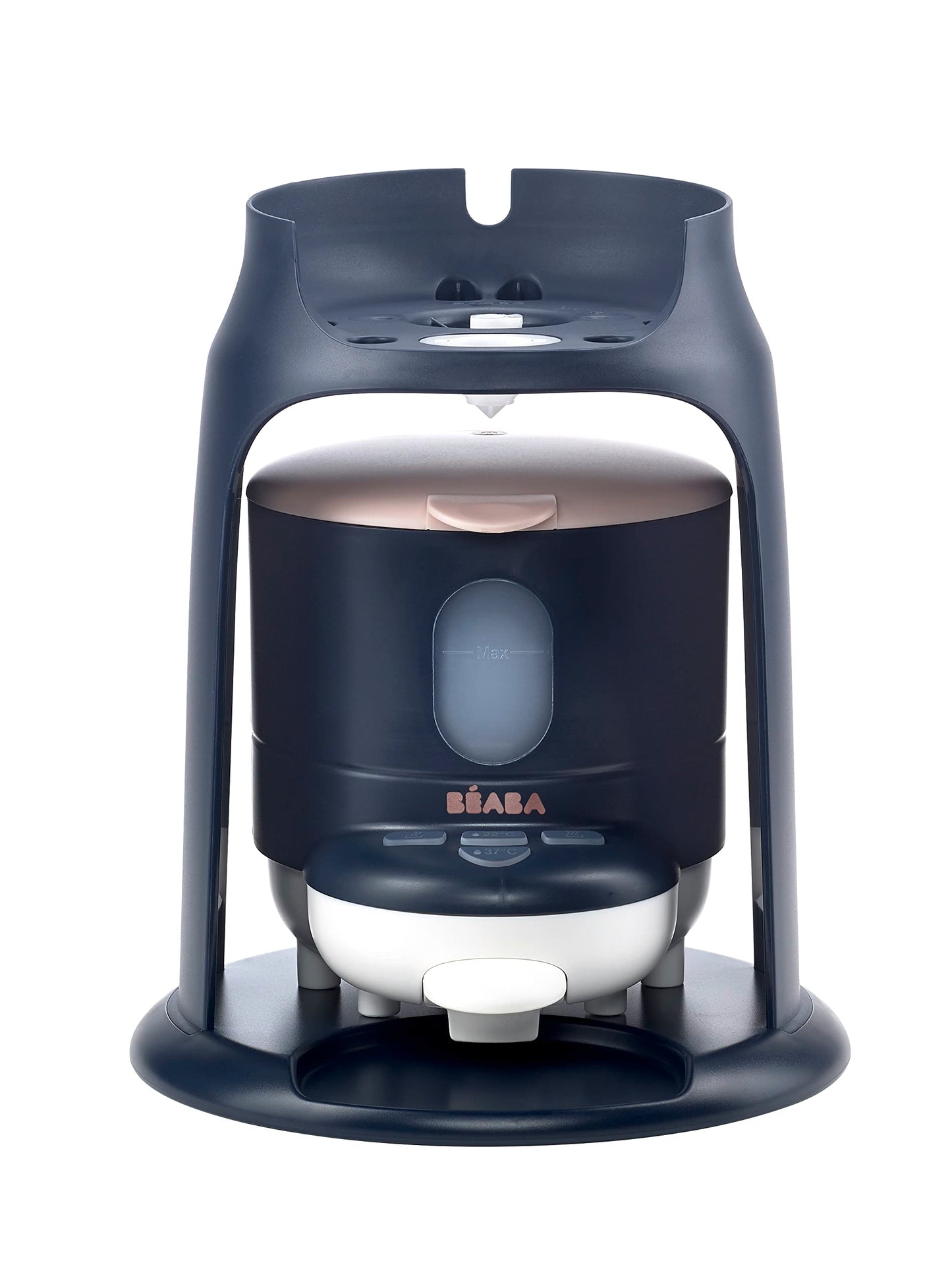 BEABA Bib'Expresso Fast Water Warmer, Formula Maker Preps Bottle in 30 Secs, Quickly Dispenses Warm Water for Baby Bottle, Also a Baby Food Warmer, Midnight