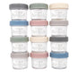 WeeSprout Glass Baby Food Storage Jars w/Lids (8 oz, 8 Pack Set) Snack, Puree, Reusable Small Containers, Breast Milk, Fridge or Freezer, Microwave & Dishwasher Safe, Essential Must Have for Infants