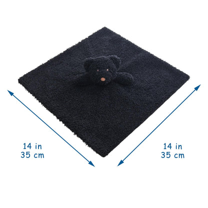 Baby Brown Teddy Bear Soft Stuffed Animal Security Blanket, Plush Bear Character Lovey Blanket, Baby Shower/Nursery Gift, Newborn Infant Toddler Snuggle Blankie for Boys Girls, 14 Inches