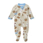 HonestBaby Sleep & Play Footed One-Piece Pajama Sleeper 100% Organic Cotton, Baby Boys