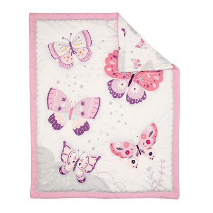 Bedtime Originals 3 Piece Crib Bedding Set, Butterfly Kisses, Multicolor